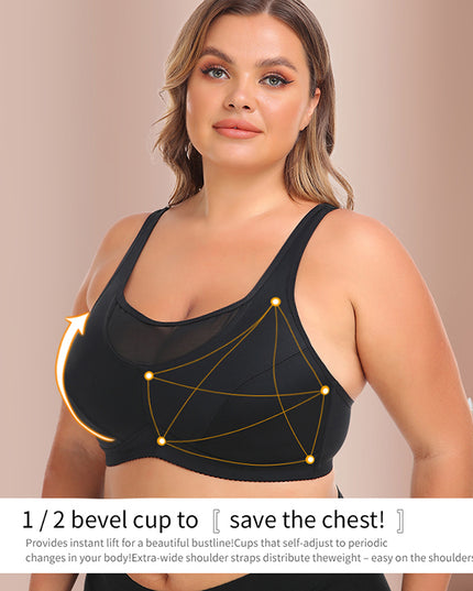 Women's Large Size No Underwire Wide Back Strap Bra