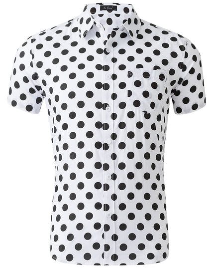 Men's 100% Cotton Printed Short Sleeve Shirt – 13 Prints, Sizes S–XXL