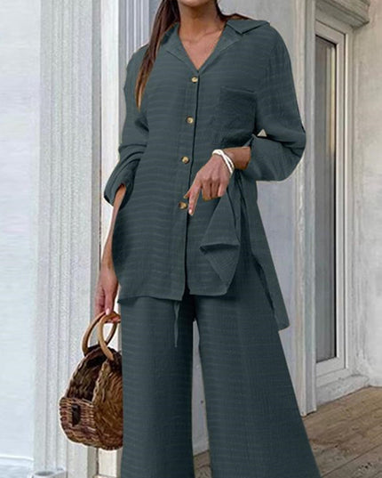 Fashion Pocket Set Women 2 Pieces Casual