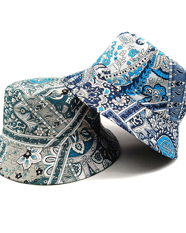 Reversible Paisley Bucket Hat – Double-Sided, Sun Protection, 6 Colors