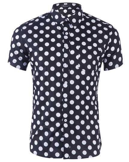 Men's 100% Cotton Printed Short Sleeve Shirt – 13 Prints, Sizes S–XXL