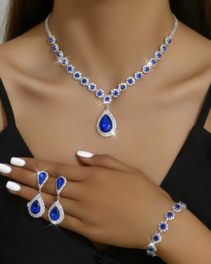 Fashion Jewelry Bridal Jewelry Suit Necklace Ear Stud Bracelet Three-piece Set