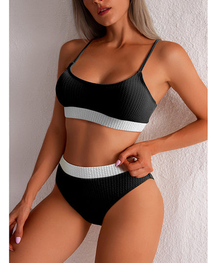 Women's High Waist Ribbed Bikini Set – 17 Colors