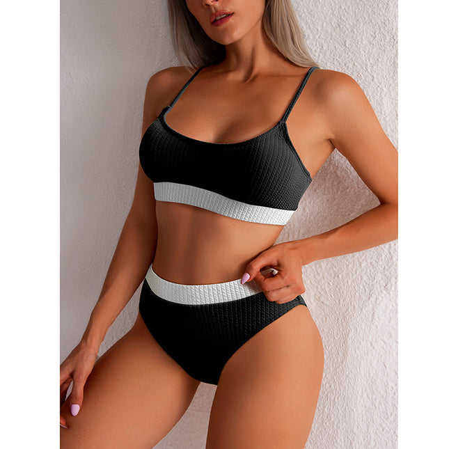 Women's High Waist Ribbed Bikini Set – 17 Colors