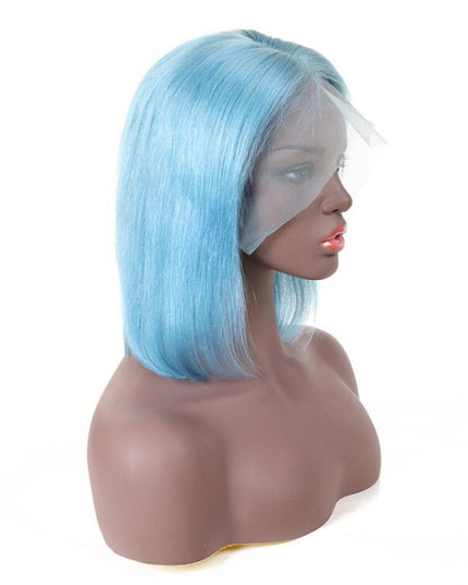 100% Human Hair Colored Bob Wig – Blue, Green & Red