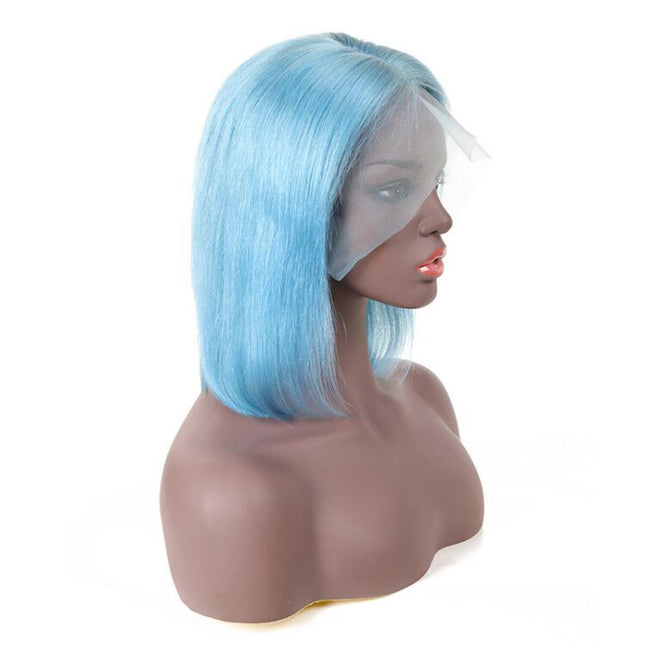 100% Human Hair Colored Bob Wig – Blue, Green & Red