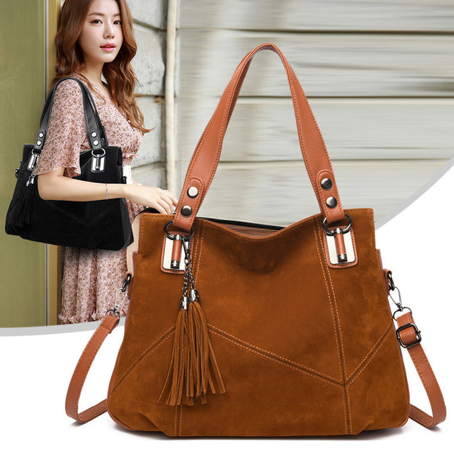 Women's Retro Velvet Tassel Crossbody Bag – 3D Pocket, 4 Colors
