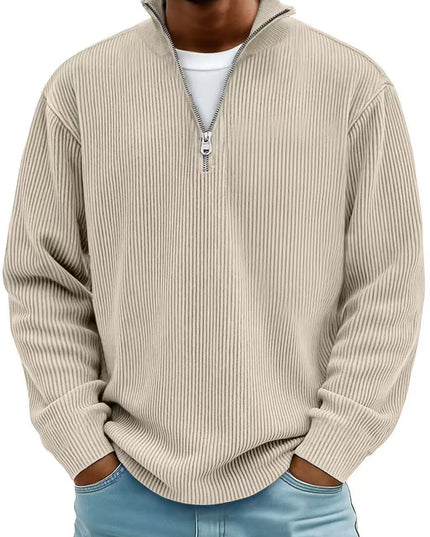 Men's Quarter Zip Stand Collar Sweatshirt – Warm Casual Pullover | 10 Colors | S–5XL