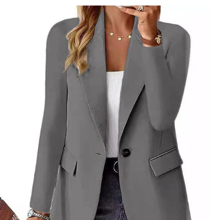 Women's Classic Lapel Blazer – Long Sleeve Suit Jacket