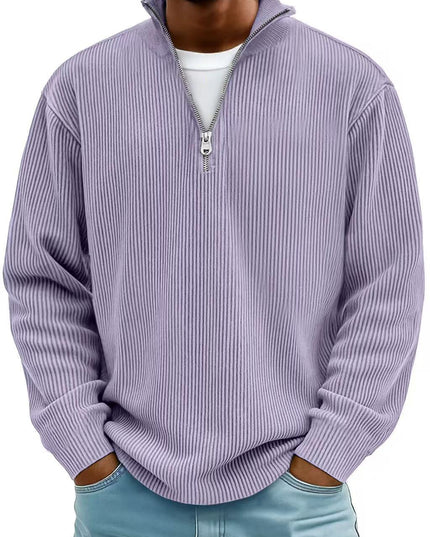 Men's Quarter Zip Stand Collar Sweatshirt – Warm Casual Pullover | 10 Colors | S–5XL