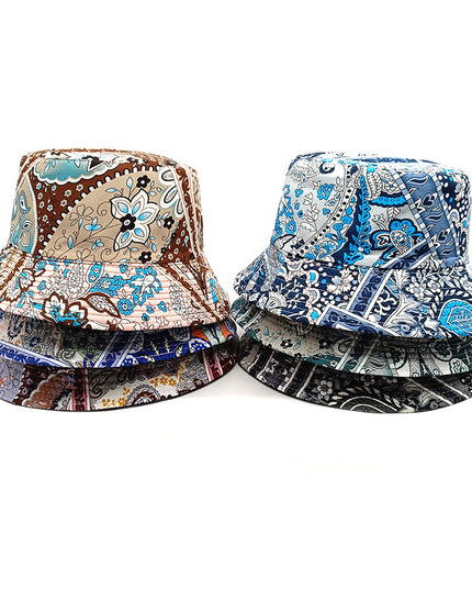 Reversible Paisley Bucket Hat – Double-Sided, Sun Protection, 6 Colors