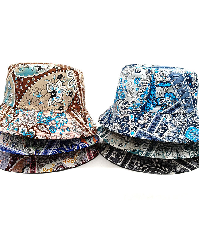 Reversible Paisley Bucket Hat – Double-Sided, Sun Protection, 6 Colors
