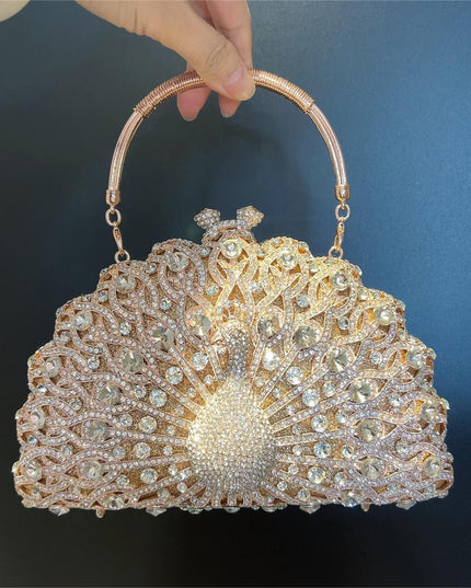 Large Peacock Diamond Every Night Bags Luxury