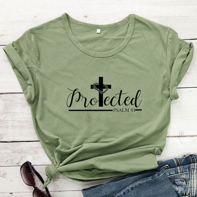 Women's Christian Inspirational Printed T-Shirt – Cotton, 14 Colors, Sizes S–3XL