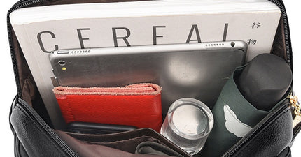 Women's Multi-Function Leather Backpack – Anti-Theft, Waterproof, 20–35L