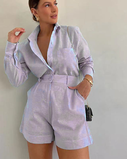 Cotton Shirt & Shorts Set