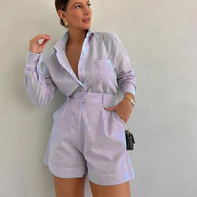 Cotton Shirt & Shorts Set
