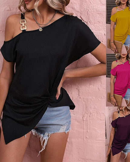 Off Shoulder Irregular Design Summer Blouse for Women