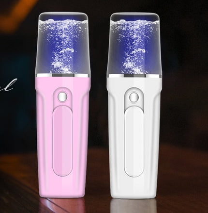 Nano Mist Facial Sprayer with 2200mAh Power Bank – Deep Hydration, 26ml, Pink & White