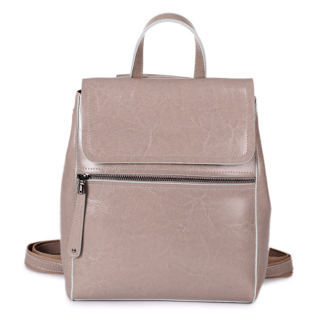 Luxury Oil Waxed Leather Ladies Vintage Backpack