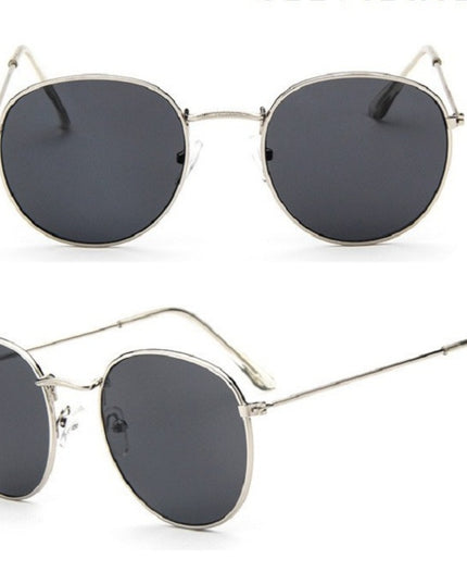 Retro Round Sunglasses for Women – Metal Frame, 14 Color Combos