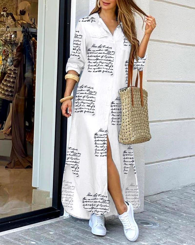 Women's Printed Long Fashion Dress – 16 Prints, S–5XL, Spring & Summer