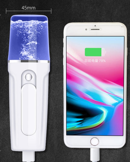 Nano Mist Facial Sprayer with 2200mAh Power Bank – Deep Hydration, 26ml, Pink & White