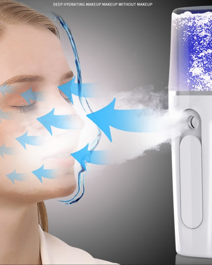 Nano Mist Facial Sprayer with 2200mAh Power Bank – Deep Hydration, 26ml, Pink & White