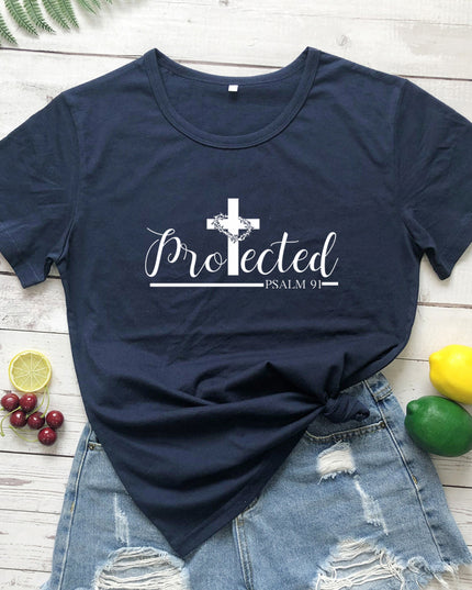 Women's Christian Inspirational Printed T-Shirt – Cotton, 14 Colors, Sizes S–3XL