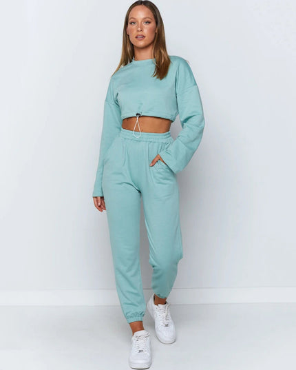 Women's Casual 2-Piece Fleece Tracksuit Set