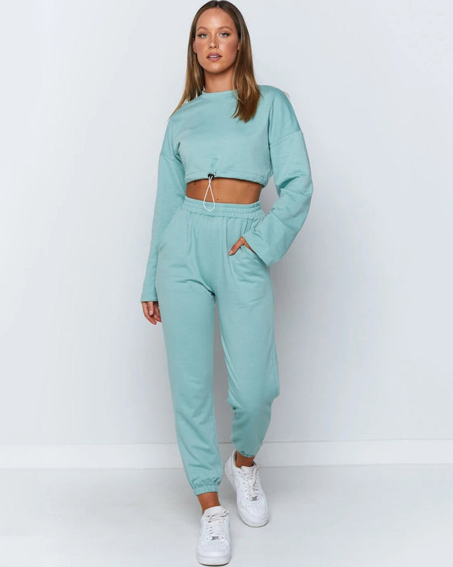 Women's Casual 2-Piece Fleece Tracksuit Set