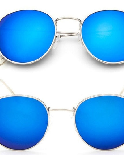 Retro Round Sunglasses for Women – Metal Frame, 14 Color Combos