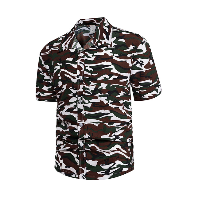 Men's Retro Hawaiian Floral Short-Sleeve Shirt