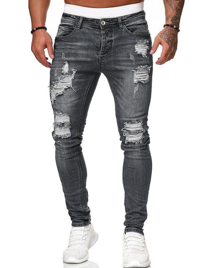 Men's Ripped Skinny Jeans – Street Style Slim Fit Denim