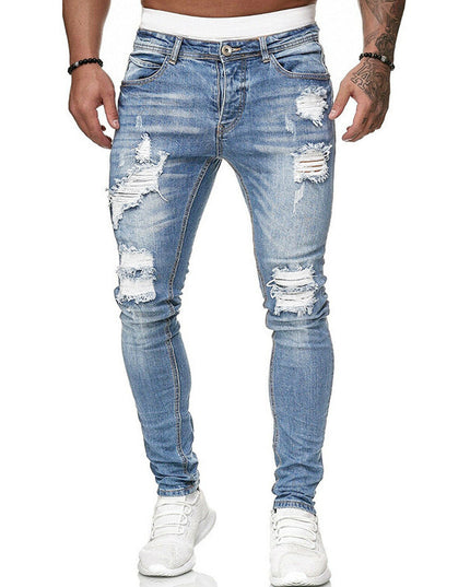Men's Ripped Skinny Jeans – Street Style Slim Fit Denim