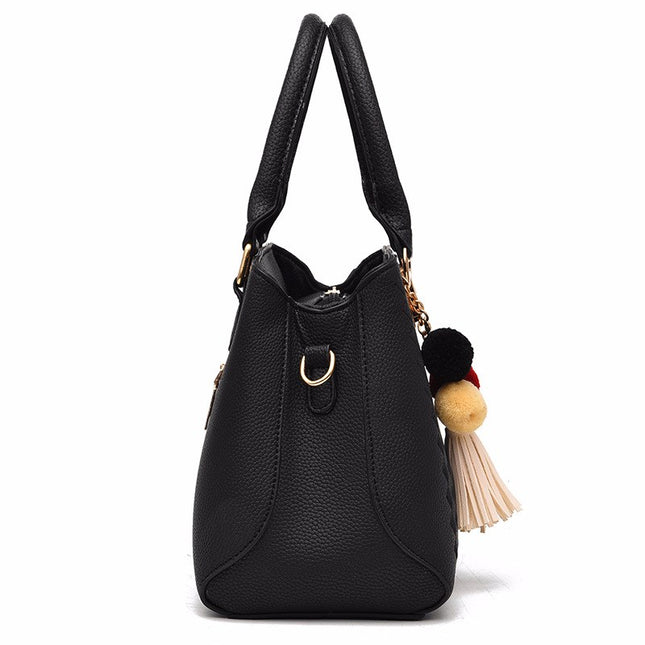 Women's Leather Handbag – Multi-Compartment, 7 Colors