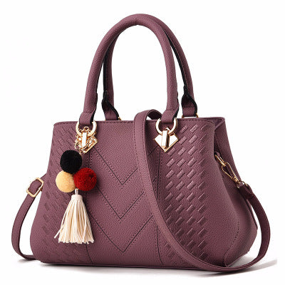 Women's Leather Handbag – Multi-Compartment, 7 Colors