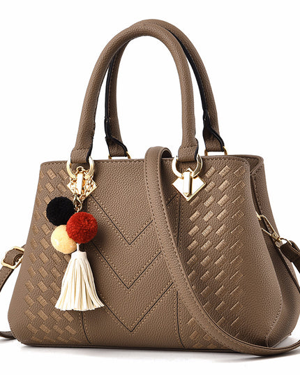 Women's Leather Handbag – Multi-Compartment, 7 Colors
