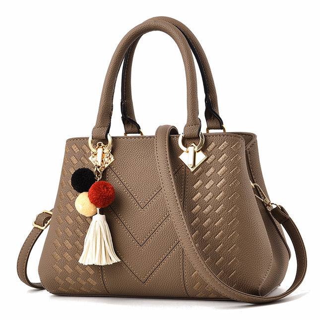 Women's Leather Handbag – Multi-Compartment, 7 Colors