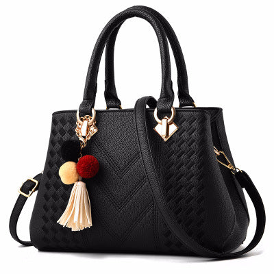 Women's Leather Handbag – Multi-Compartment, 7 Colors