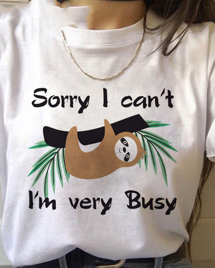 Women's Sloth Kawaii Graphic T-Shirt – 10 Cute Styles, Sizes S–3XL