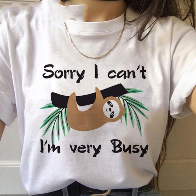 Women's Sloth Kawaii Graphic T-Shirt – 10 Cute Styles, Sizes S–3XL