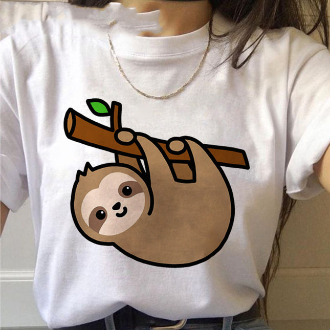 Women's Sloth Kawaii Graphic T-Shirt – 10 Cute Styles, Sizes S–3XL