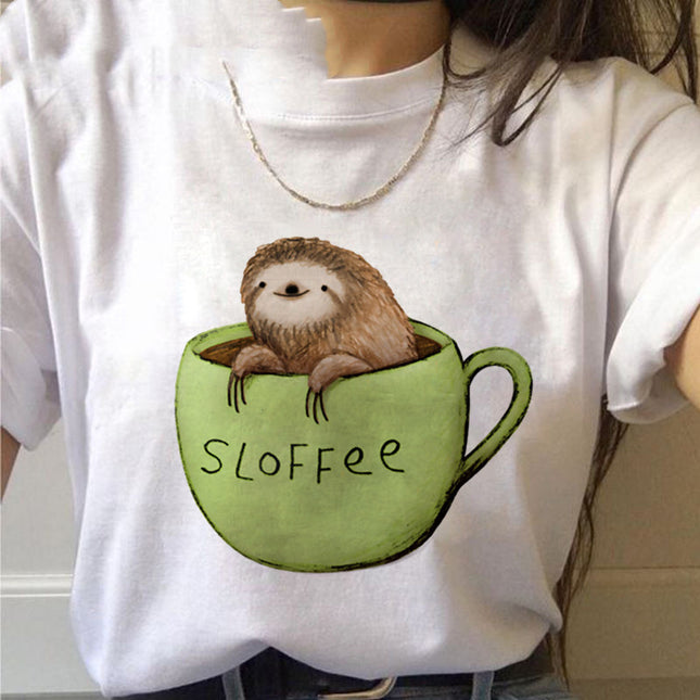 Women's Sloth Kawaii Graphic T-Shirt – 10 Cute Styles, Sizes S–3XL