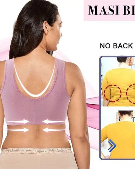 Women's Ice Silk Sports Bra – No Underwire, Front Buckle, Plus Size M–4XL