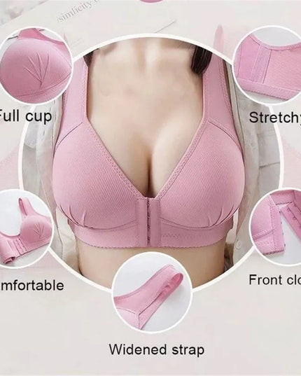 Women's Ice Silk Sports Bra – No Underwire, Front Buckle, Plus Size M–4XL