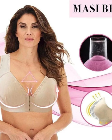 Women's Ice Silk Sports Bra – No Underwire, Front Buckle, Plus Size M–4XL