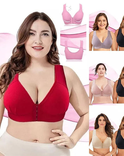 Women's Ice Silk Sports Bra – No Underwire, Front Buckle, Plus Size M–4XL