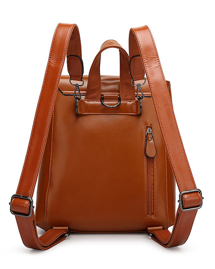 Women's Composite Leather Backpack – Anti-Theft, Waterproof, Laptop Pocket, 3 Colors