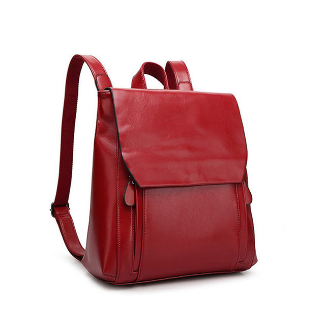 Women's Composite Leather Backpack – Anti-Theft, Waterproof, Laptop Pocket, 3 Colors